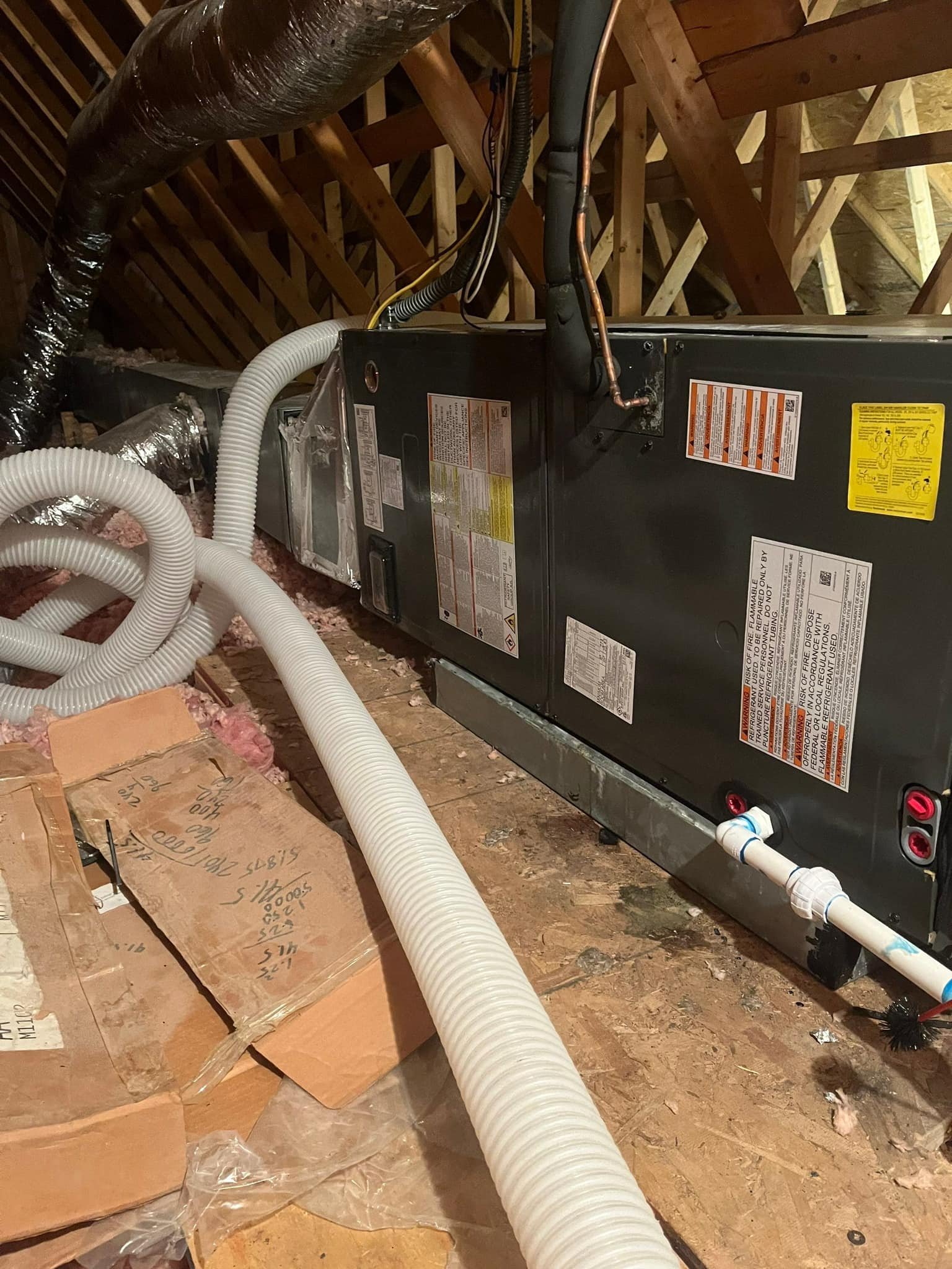 Bowie HVAC unit installation in attic